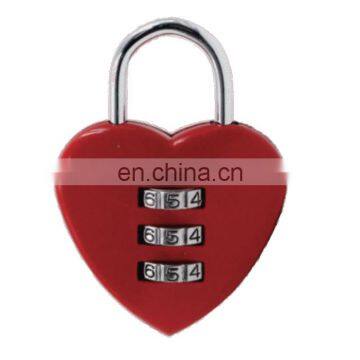 NEWMAN CP8026 3 Digit Love Heart Shape Password Combination Padlock,Uncuttable Luggage Zinc Alloy Lock