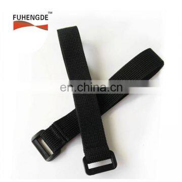 Stretch hook and loop elastic strap with buckle, adjustable hook loop