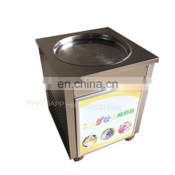 Fast Freezing Double pan Rolling fried ice cream machine with 12 buckets