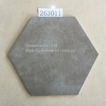 Gray Concrete Matt 23x10inch Large Hexagon Tile