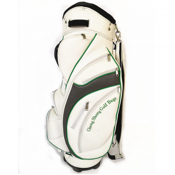 Custom white PU leather golf cart bag