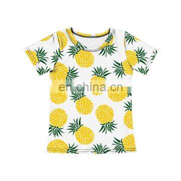 Pineapple Short Sleeve Shirt Customized Tshirts Kids Girls  Summer Shirts