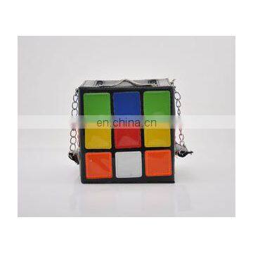 New Fashion Personality Cute Rubik's Cube Bag Shape Handbag Handbag Handbag Clutch Bag photo-3