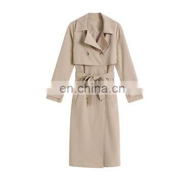 Trench Transition Classic Khaki Button down with cloak Women long jacket coat