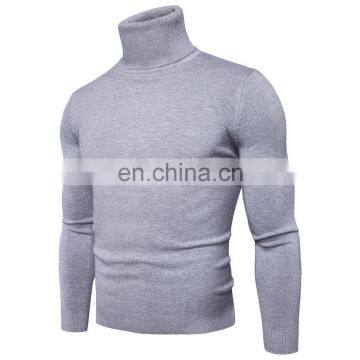 Basic Style Turtle Neck High Collar Solid Color Men Sweaters photo-2