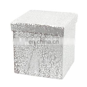 Customized Home Furniture Foldable Storage Ottoman Folding Step Stool Living Room Pouf photo-3