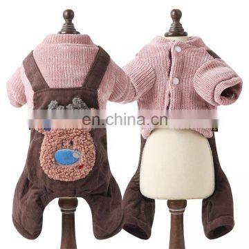 Big reindeer face knitted apparel wholesale custom pet clothing for dogs