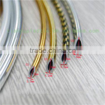 pre-glued pvc decorate u shaped chrome or golden plastic trim strip edge banding tape