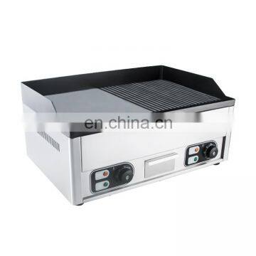 Goodloog Commercial Kitchen Equipment Grooved &Flat Teppanyaki Griddle Plate Stainless Steel Electric Induction Griddle photo-2