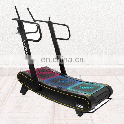 New design curved treadmill commercial  Curved treadmill manual running machine self-powered Body Fitness  equipment