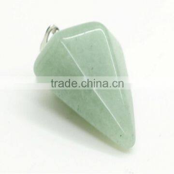 6 Side Cone Shape green aventurine Pendant semi precious stone pendant