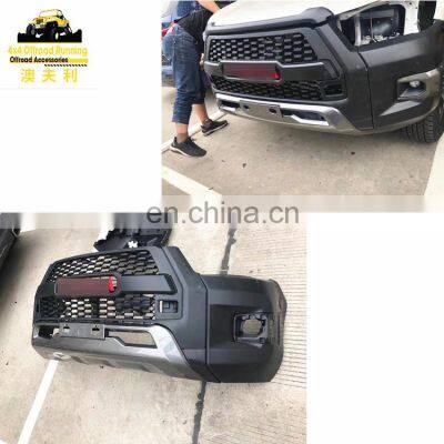 High quality head light tail lamp body kits conversion car bumper for Hilux Revo 2016-2019 Upgrade To HILUX ROCCO 2021