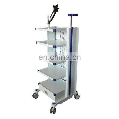 Medical 4 Layers Endoscopic Cart ABS Endoscope Trolley for Hospital