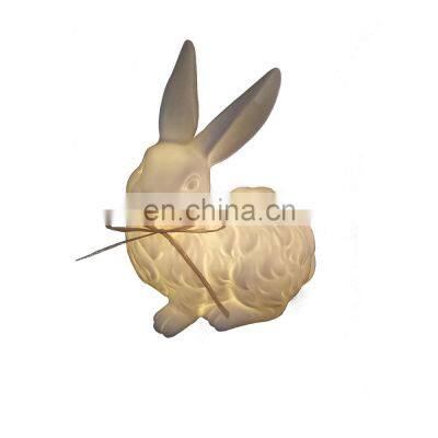 real style easter rabbit ceramic gift bunny figure supplies for home decoration for easter with led light