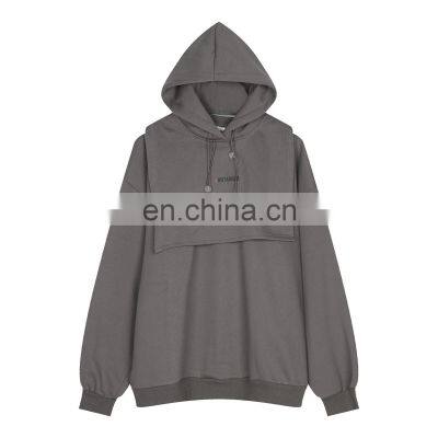 custom logo design men tracksuit Gray hoodie & pants 2 pcs set tracksuit for men