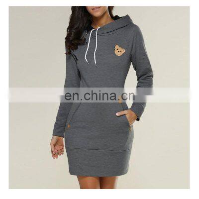 Wholesale Custom Brand Women's Plus Size Casual Sports Sweater Skirt Top Crop DIY Guillotine Bear Hoodie S-5XL photo-3