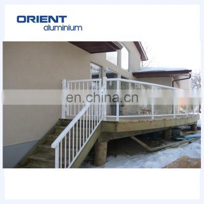 Modern design Aluminum balcony handrail, high quality balustrades handrails balcony, durable glass balcony handrail