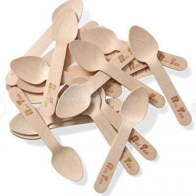 Hot Sale Disposable Wholesale Ice Cream Wooden Disposable Spoon wooden cutlery 500 Pieces