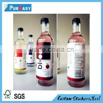 Custom adhesive printed waterproof juice bottle sticker                        
                                                Quality Choice