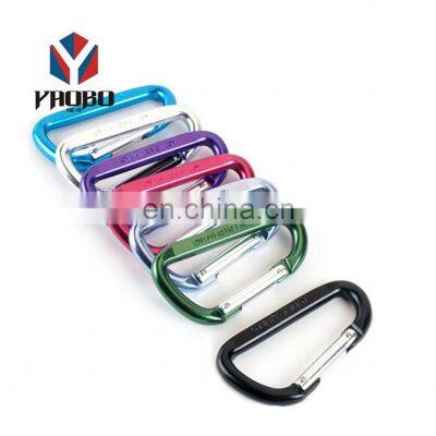 D Shape Metal Alloy Small Carabiner Clip Promotion Gifts Colorful Clip Hook Aluminum Carabiner