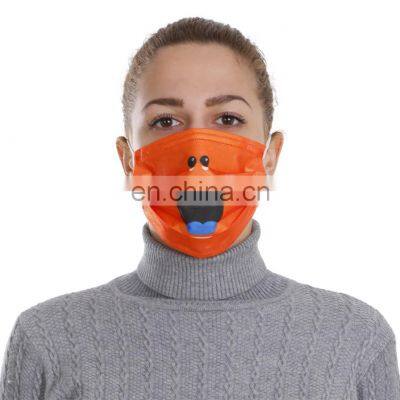 Funny face mask silicone with filter masker face fan mondmasker