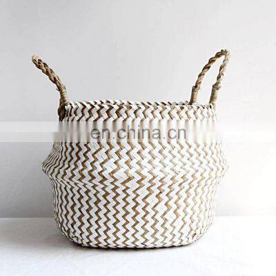 Handwoven Seagrass Belly Basket, Planter Pot, Woven Plant Holder Wholesale made in Vietnam