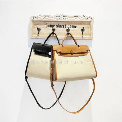 Canvas Kelly bag portable large capacity fashion women's handbag