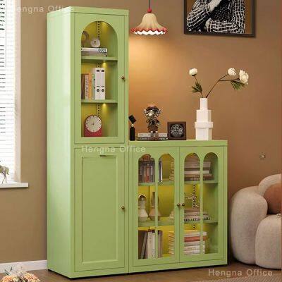 Steel Sideboard- CBT469| Luxury Nordic Style With Reeded Glass Doors&Adjustable Laminate for Dining Room-China Factory Hengna Wholesale photo-4