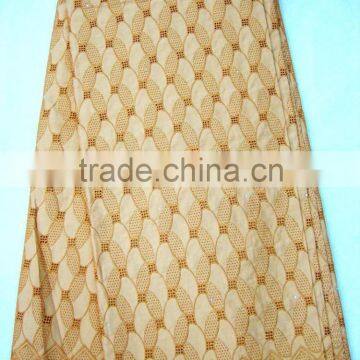 P789-1 coffee color cotton african dry swiss voile lace embroidery fabric wholesale