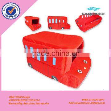 China Manufacture Plush Yellow and Red Colorful Bus Car Shape Pet Bed Pet House for Pet Dog and Cat photo-2