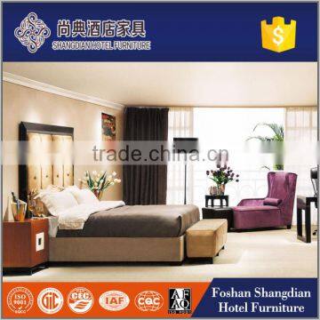 Upholstered wood carving laminate traditional bedroom furniture for hotel