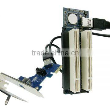 PCI-express x1 PCIe TO 2 PCI Adapter Router Dual PCI slot Riser Card Get Tow PCI PCIE to usb3.0 with low profile bracket