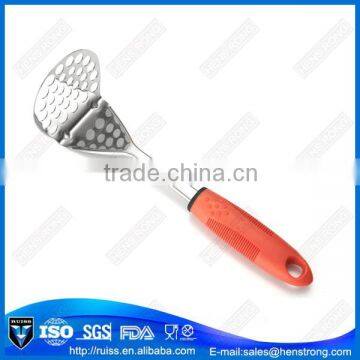 Soften TPR handle industrial stainless steel potato masher