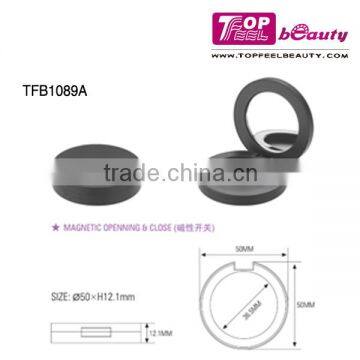 Top Selling Products 2015 Black Magnetic Powder Compact Round Cosmetic Packaging With Mirror photo-3