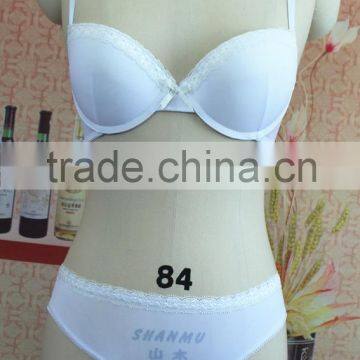 White classics design women bra panty set OEM