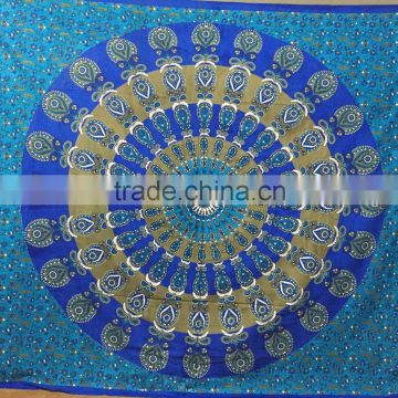 Blue art work Mandala beach blanket hippie curtain wall hanging tapestry Tapestries