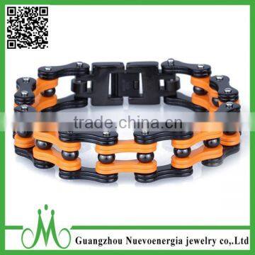 New men jewelry fashion heavy black yellow biker motorcycle chain stainless steel bracelets