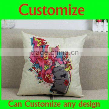 Customised print cotton fabric lumber support pillow case