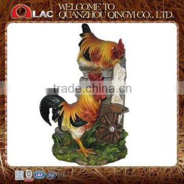 resin garden rooster and hen couple statue decoration gift