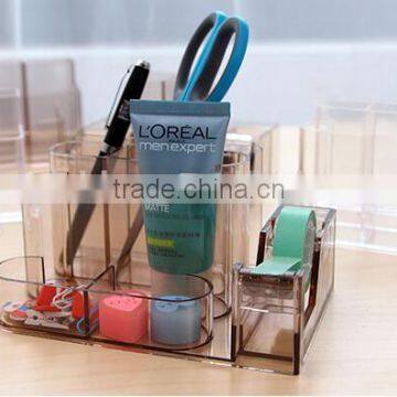 Acrylic Multifunction Pen Case Hot Sell Design Desk Storage Case Office Acrylic Stationery Set Factory photo-3