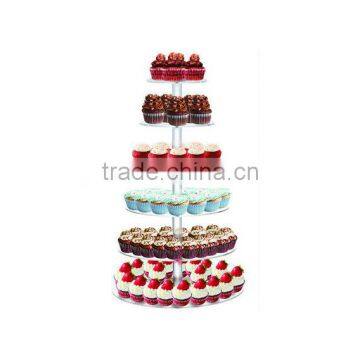 customized 6 Tier Clear Acrylic Round Cupcake Stand Wedding Birthday Cake Display Tower 1/4" Thick