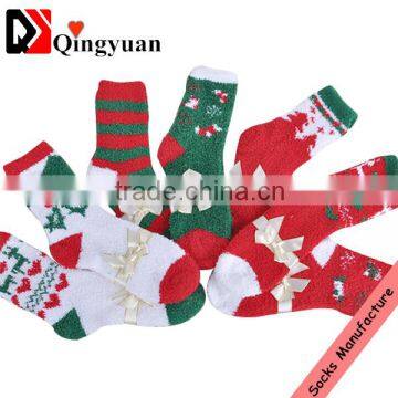 Fur Polyester Christmas Indoor Socks