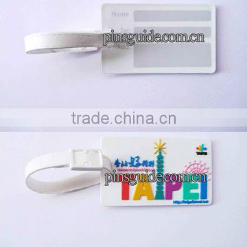 OEM Colorful Plastic PVC luggage tag, cheapest Custom luggage tag