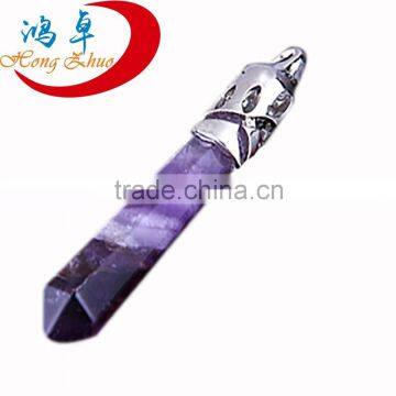 Wholesale Mixed Order Crystal Wand Gems Stone Hexagon Prism Point Pendulum Pendant Agate Quartz Pendant