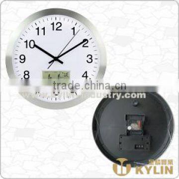 aluminum wall clock with thermometer