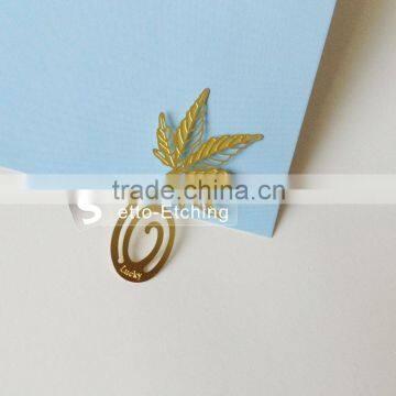 Promotional leaf metal bookmark for reading