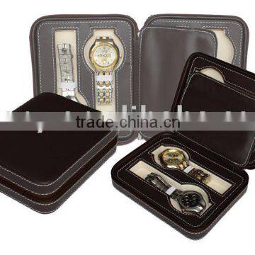 Portable Leather Travel Watch Case