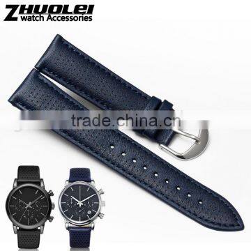 20mm high quality genuine leather Watch strap with stainless steel buckle Wholesale 3PCS