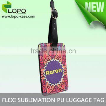 2016 New Design Sublimation PU airplain luggage tag