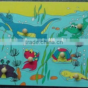 Hot selling educational wooden toys Aqua World puzzle